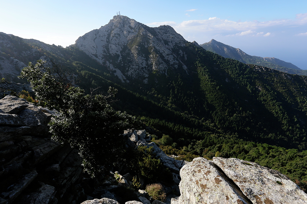 Monte Capanne (1018m) from Le Calanche (905m) ridge, Elba.