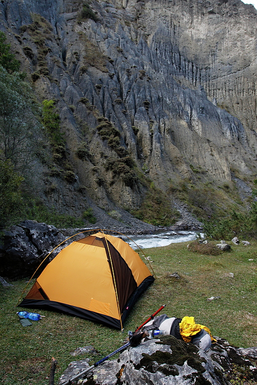 Camping by the river Arghuni, near Anatori.