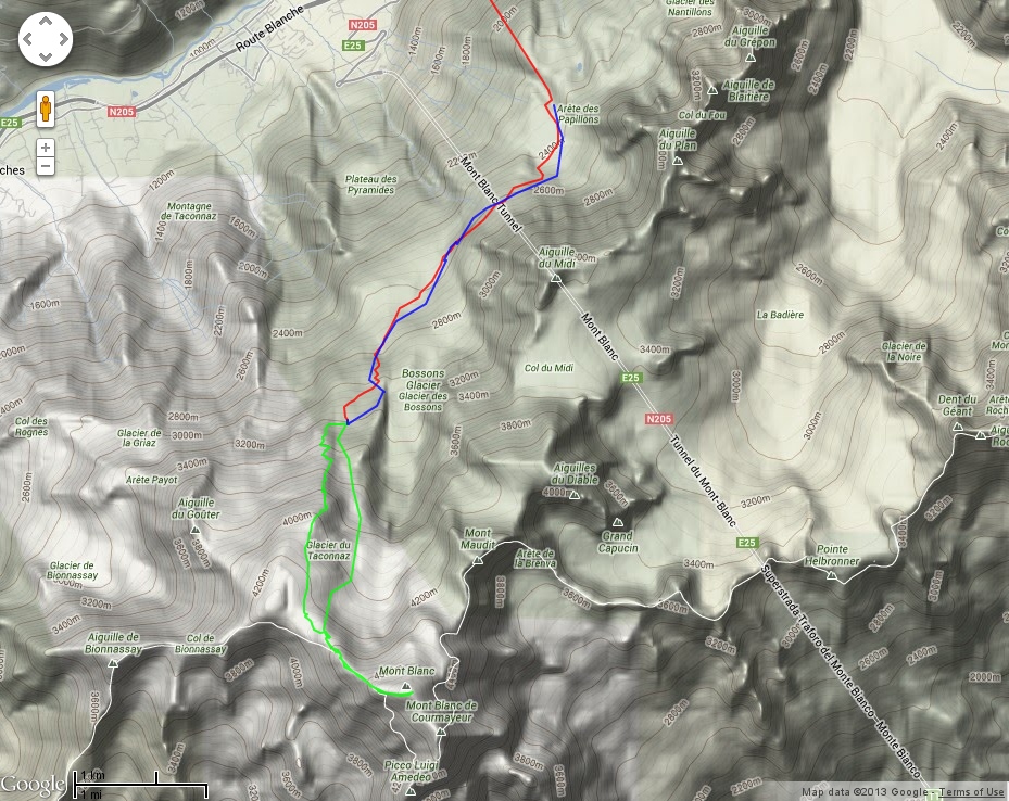 Mont Blanc - map