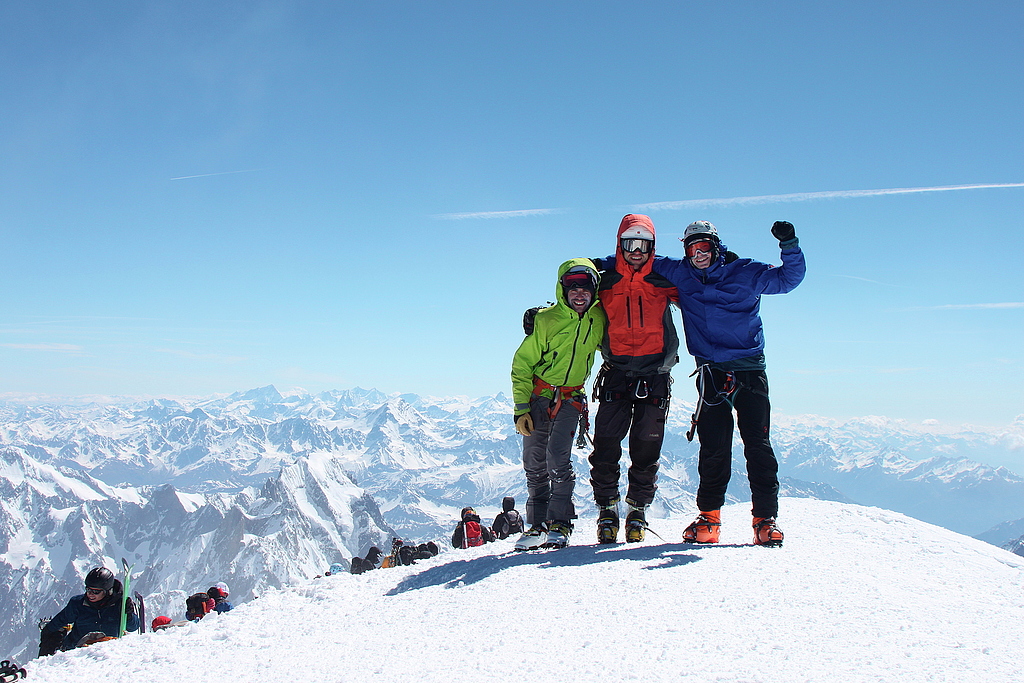 Our team on the summit of Mont Blanc.