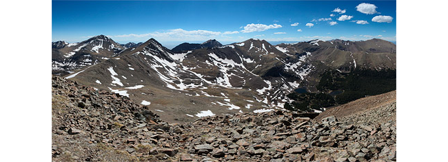 Spread Eagle Peak, Sangre de Cristo Mountains, CO, USA - Panorama interactif vu du sommet