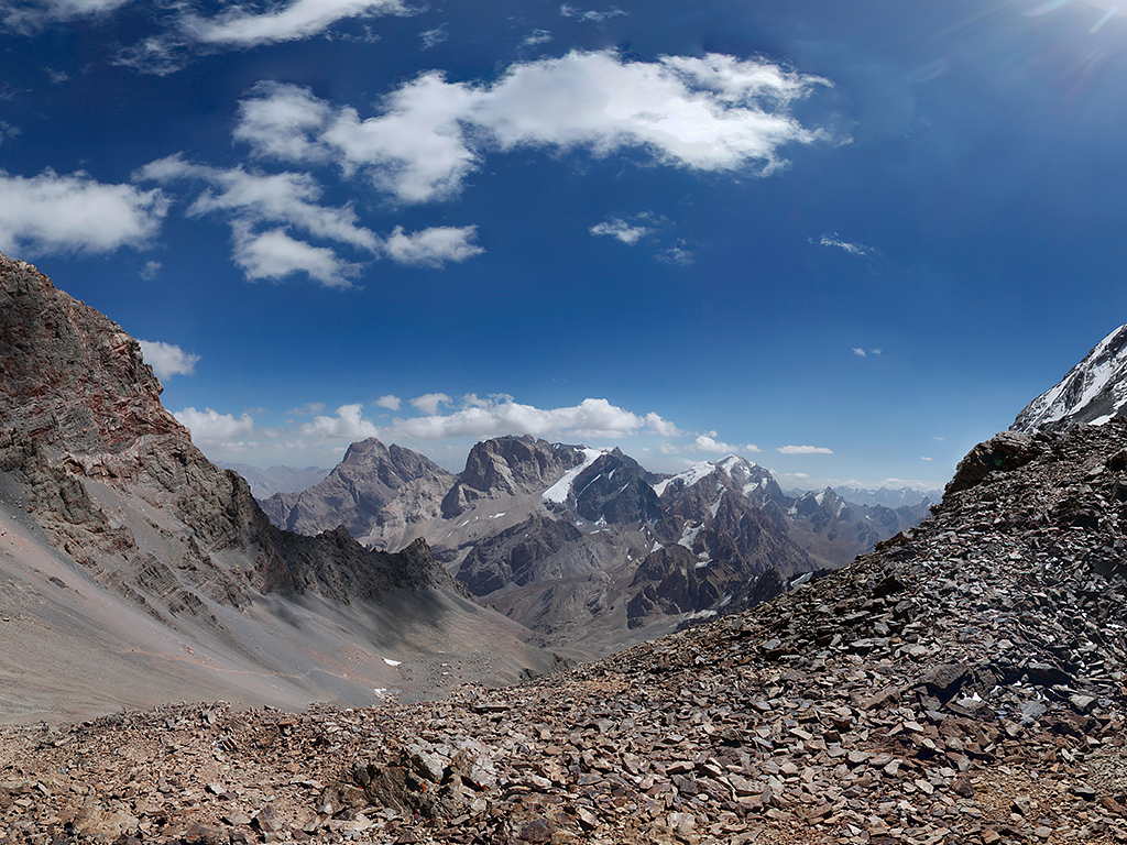 View from Chimtarga Pass (4740 m), Sughd Region, Tajikistan