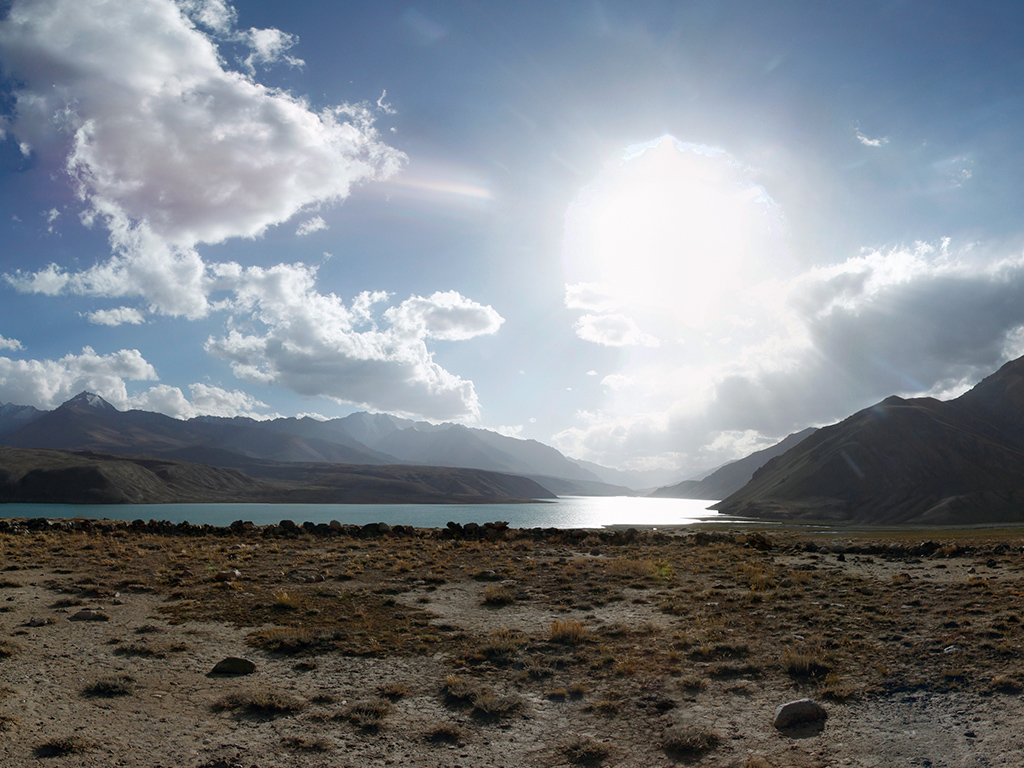 View from Large Stone Circle, Yashilkul lake, Gorno-Badakhshan, Tajikistan