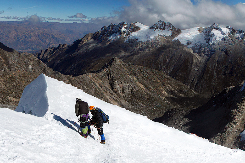 The summit of Ishinca (6,768m), Cordillera Blanca, Peru