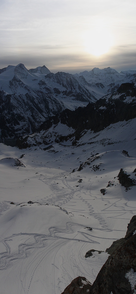 View from Bertol hut (3311), Pennine Alps, Switzerland