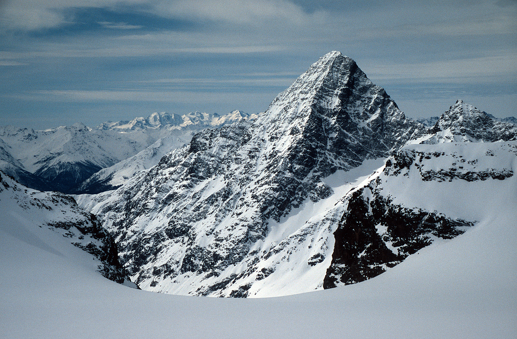 Piz Linard (3410m), the highest peak of Silvretta.