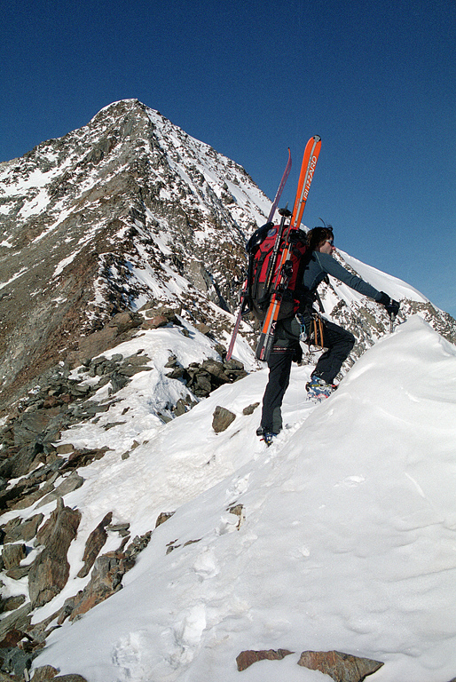 Rocky ridge to Wilder Pfaff (3456m).